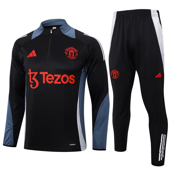 Sudadera De Training Manchester United 2024-25 Negro Gris 3